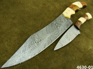 Alistar Set of 2 Handmade Damascus Knives Hunting/ Kitchen/Chef's Knives 4630-1
