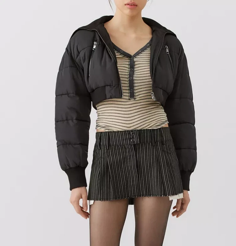 Urban outfitters outlet cropped puffer jacket