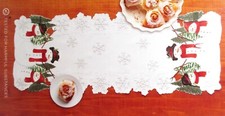 St Nicholas Square Snowman Cutout Christmas Table Runner 36 x 13 New