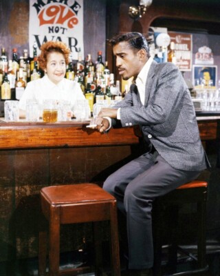 Sammy Davis Jr. 8x10 real Photo on bar stool smoking cigarette
