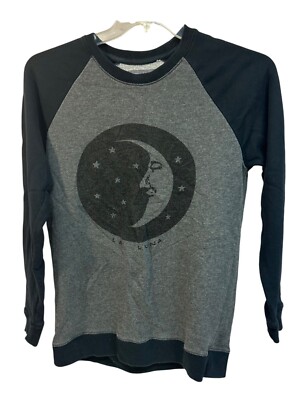 Kendall Kylie Sweatshirt La Luna Moon Celestial Black Gray Size Small Peace Sun