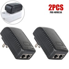 2Pcs POE Injector 48V 0.5A Power Over Ethernet Adapter For POE IP Camera Switch