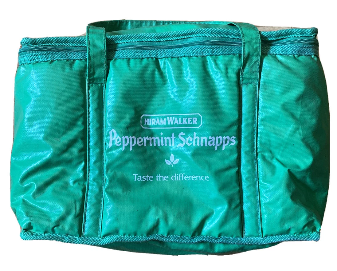 VINTAGE RARE HIRAM WALKER SCHNAPPS DRINK CHILL SOFT COOLER. Green
