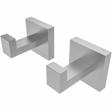 Towel Hooks for Bathrooms 2pcs Square Base Robe Hook SUS 304 Stainless Steel ...