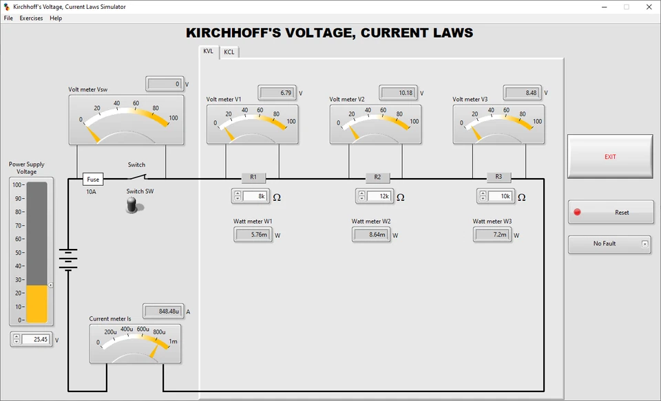 Software simulador de leyes de voltaje actual de Kirchhoff para hacer ejercicios prácticos Foto 4 de 4