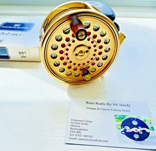 Rare Vintage Hardy Gold Sovereign 8/9 Fly Reel with DT 7 Floating Line & Case