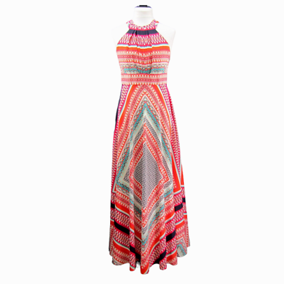 chinese dress ladies Buy Eliza J Women's Plus-Size Scarf Print Maxi Dress, Green, 24 at Amazon.in