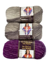 Lion Brand Shawl in a Ball Yarn "Mindful Mauve" 3 Skeins 349