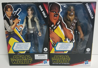 Star Wars Galaxy of Adventures Chewbacca and Han Solo 5  Figure lot