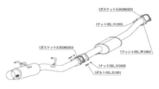 KAKIMOTO EXHAUST HYPER FULLMEGA N1+Rev FOR NISSAN STAGEA WGNC34 KOUKI N31343