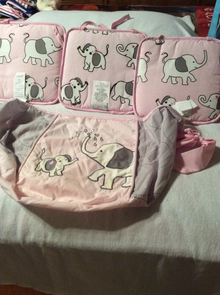 Colgantes de pared para bebé Geenny 3 elefante mamá y cuna para bebé con soporte para juguetes Foto 3 de 4