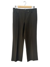 Talbots Heritage Olive Green Brown Wide Leg Wool Blend Dress Pants 6P