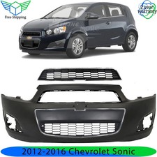 Front Bumper Cover Primed Grille Assembly Kit For 2012-2016 Chevrolet Sonic
