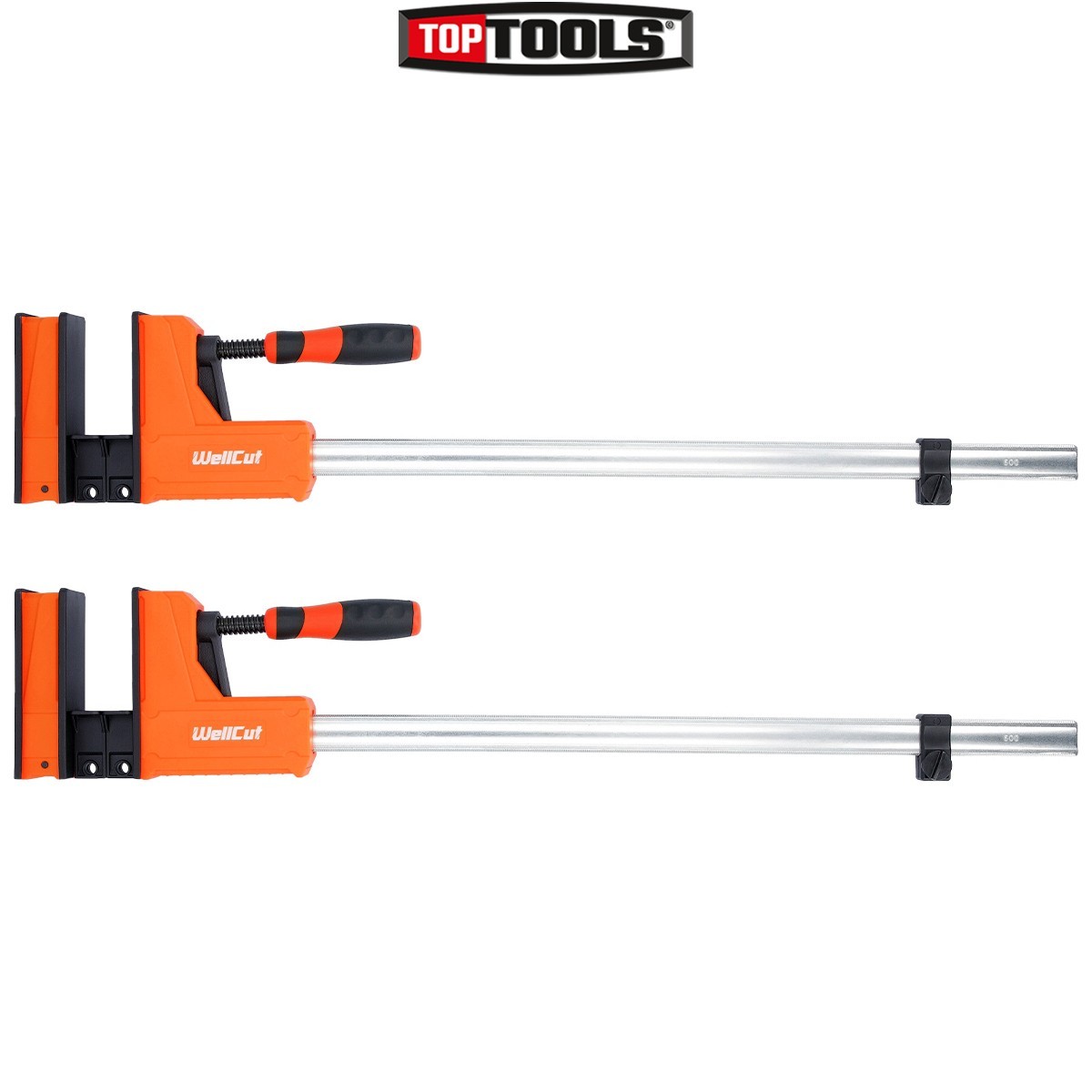 WellCut 600mm x 95mm Pack of 2 Parallel Clamp & Spreader Heavy Duty F Clamp Set