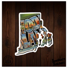 Rhode Island Vintage Map - Vinyl Decal Sticker - Car Window Laptop - ebn8886