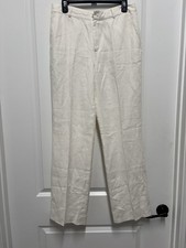 Ralph Lauren Green Label 100 Linen Pants- White/Ivory SIZE 8