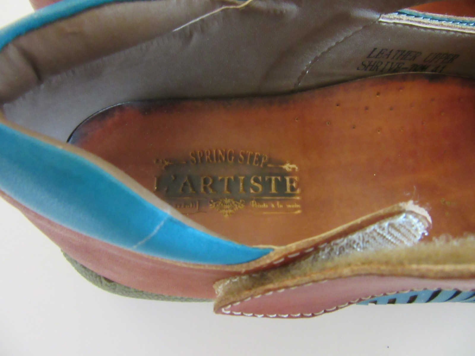 L'Artiste Spring Step 41 Leather Teal Mary Jane Clogs US9-5/10 Comfort Shoes