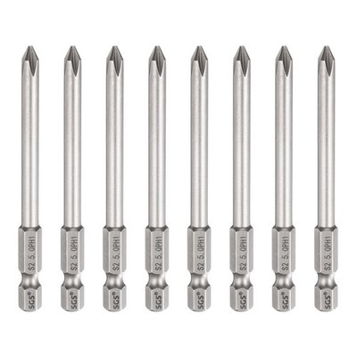 8pcs PH1 Phillips Screwdriver Bit 1/4'' Hex Shank 3.15'' Long 0.2'' Rod Magnetic