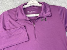 Under Armour Shirt Youth XL Purple 1/4 Zip Pullover Long Sleeve Loose Fit