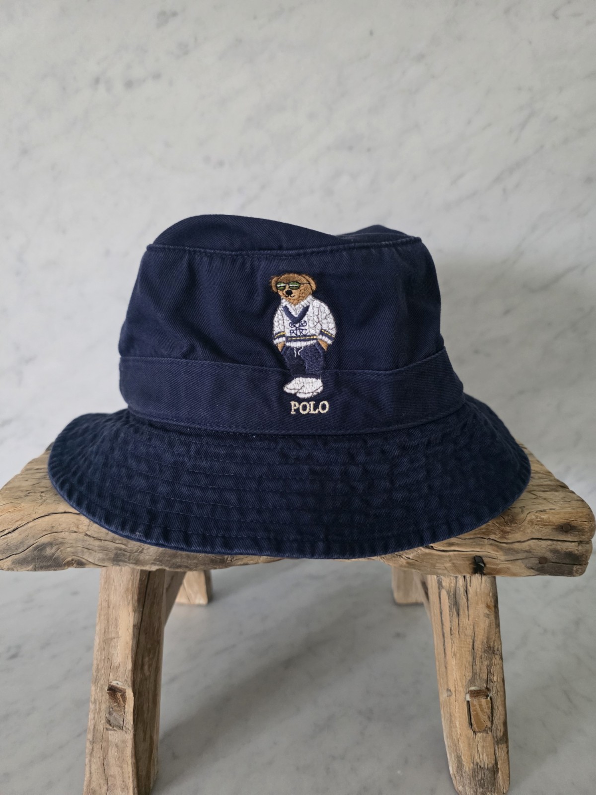 Polo Ralph Lauren Navy Blue Bear Bucket Hat Size L Large One Size NEW RRP £109 image 3