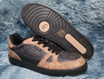 NEW NO BOX COACH CLP CRT SNKR CLIP COURT SNEAKER CHARCOAL KHAKI US 8.5 D UK 8 D