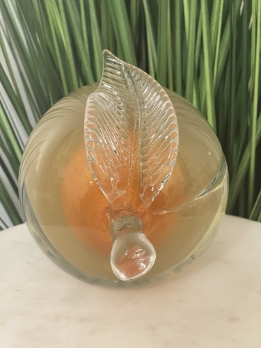 Vintage Barbini Murano Sommerso Gold Leaf Art Glass Apple Bookend Italy - Picture 5 of 9