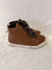 Wonder Nation Boys Chukka Lace Up Brown Non-Marking Boot Shoes Size 2