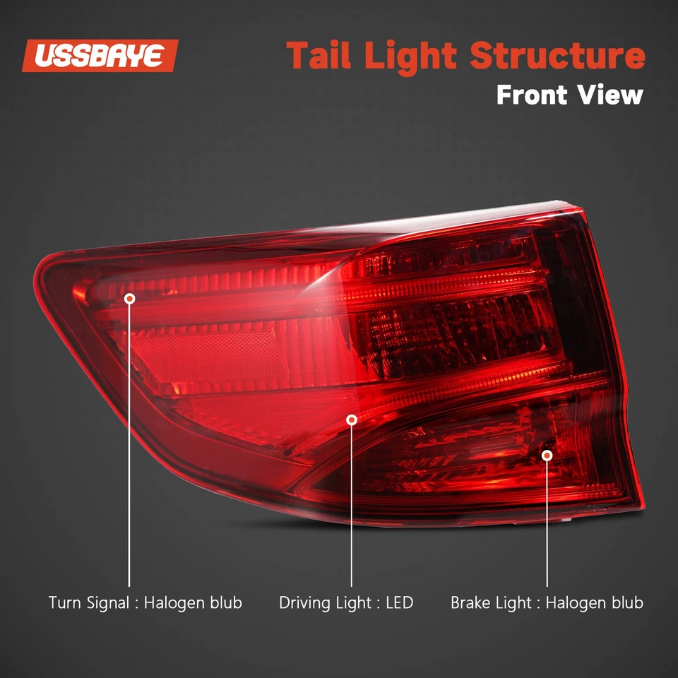 For 2014-2020 Acura Mdx Halogen Tail Light with Bulb Left Driver Side Foto 3 de 4