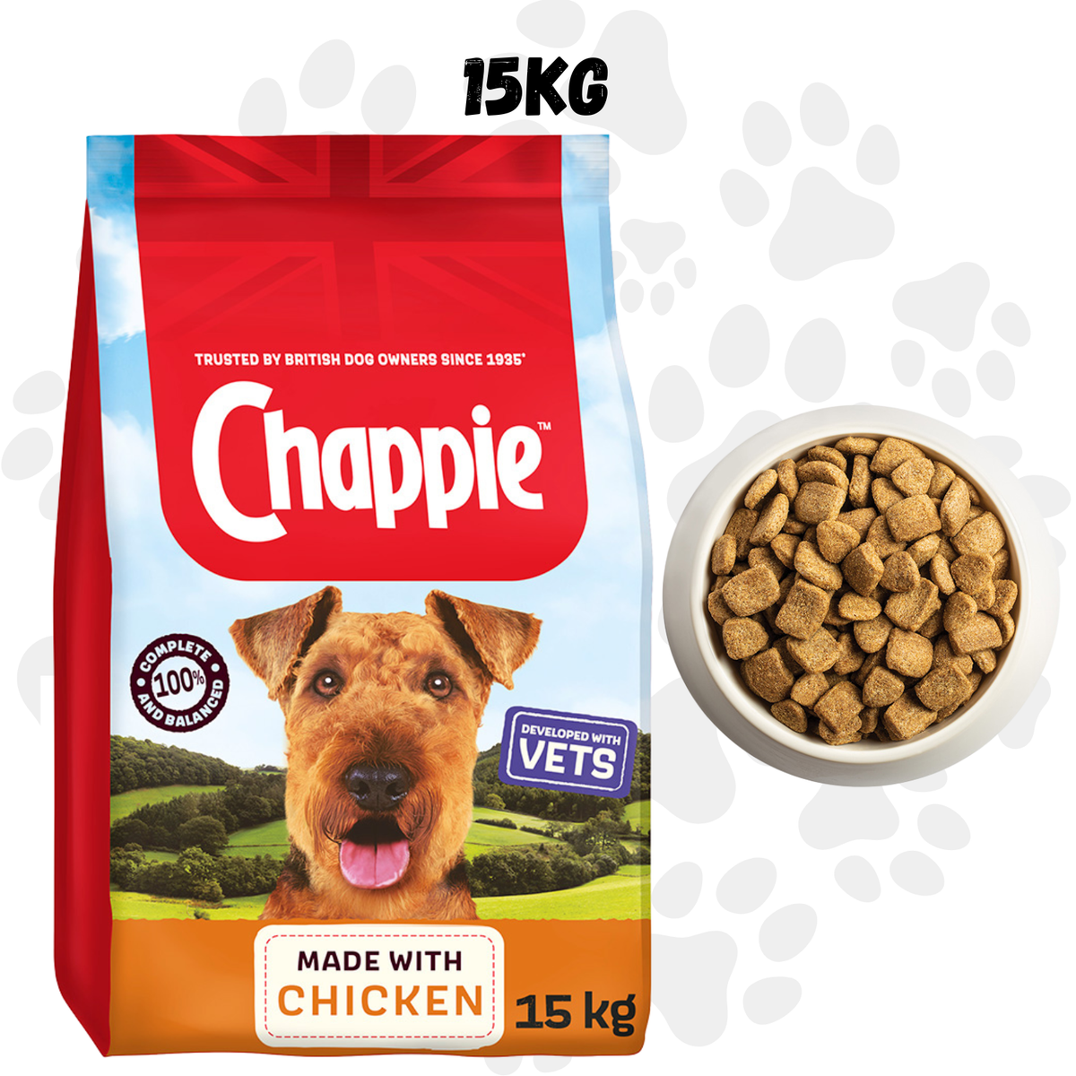 Chappie Chicken Wholegrain Cereal Dry Adult Wholegrain Dog