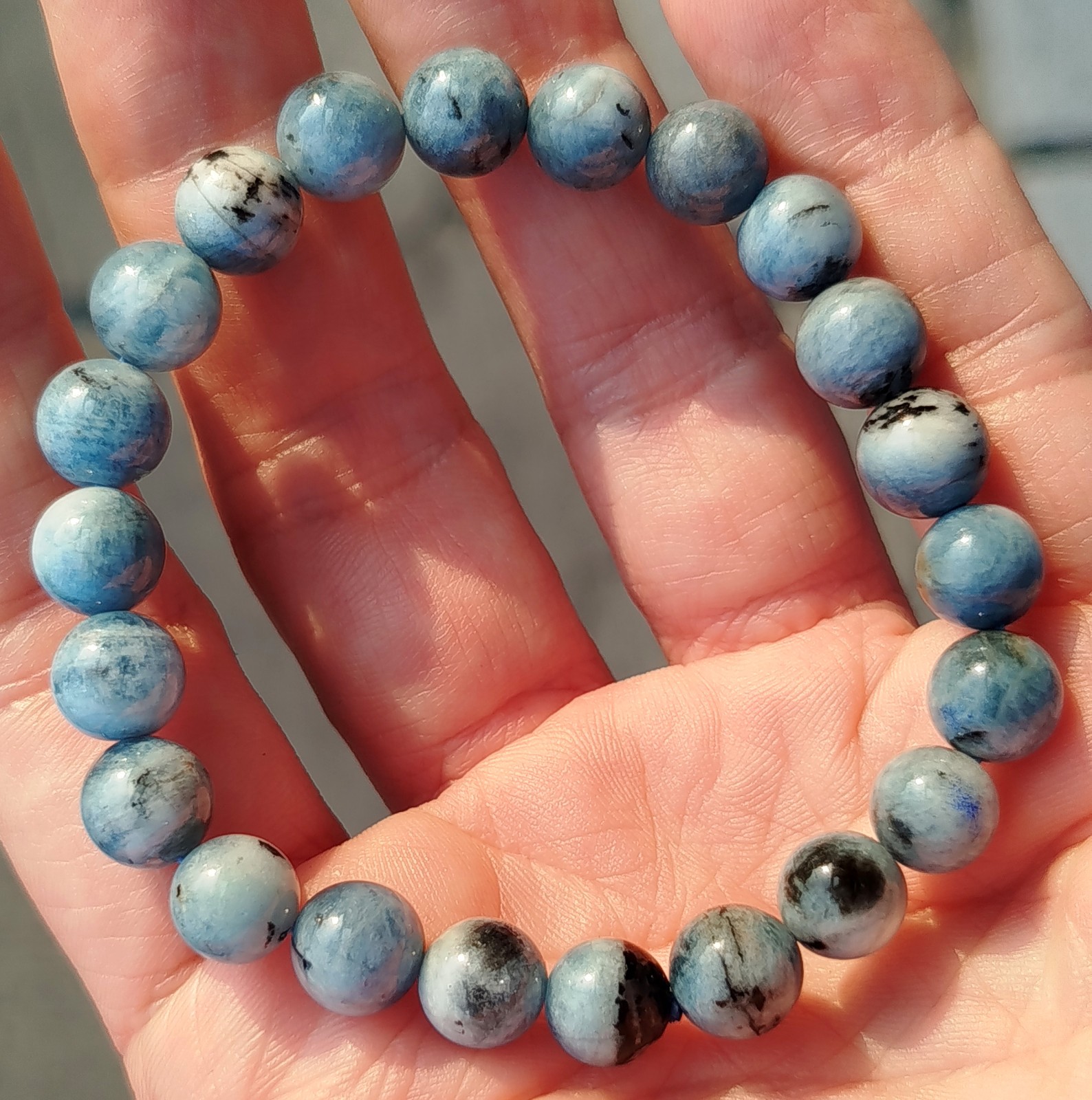 Perles Aigue-Marine Tourmaline Noire 9mm, pierre naturelle Devil Aquamarine pour bracelet diy