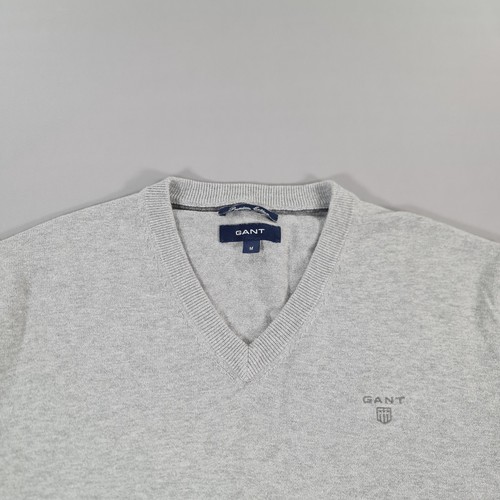 Gant Mens Jumper Grey Medium 100% Cotton Knitted Sweater - Picture 2 of 8