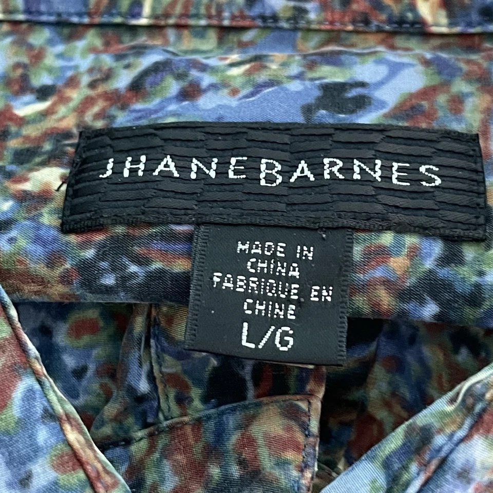 Jhane Barnes Shirt Men size Large art deco bold pattern designer silk blend AOP - Image 4 of 4
