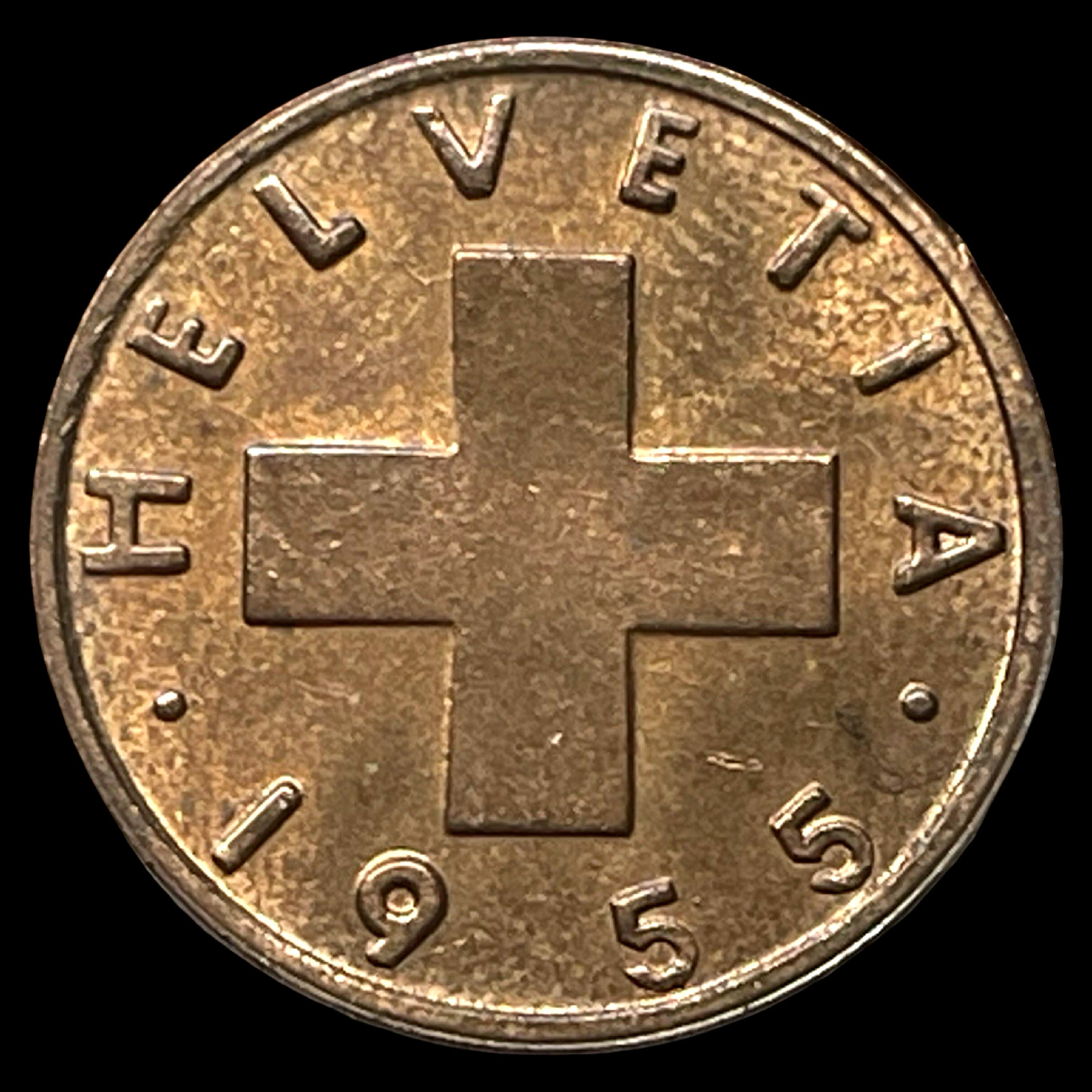 1955 B 1 Rappen Switzerland KM 46 Brown BN Lot D2-20 Wheat Spike