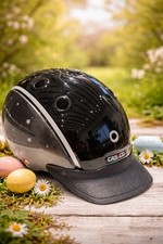 Casco Nori Einhorn Kinderreithelm - Schwarz/Grau, Gr. S (52-56cm)