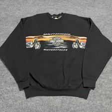 Vintage Harley Davidson Sweatshirt Mens 2XL Black Crewneck Heavyweight 2000s