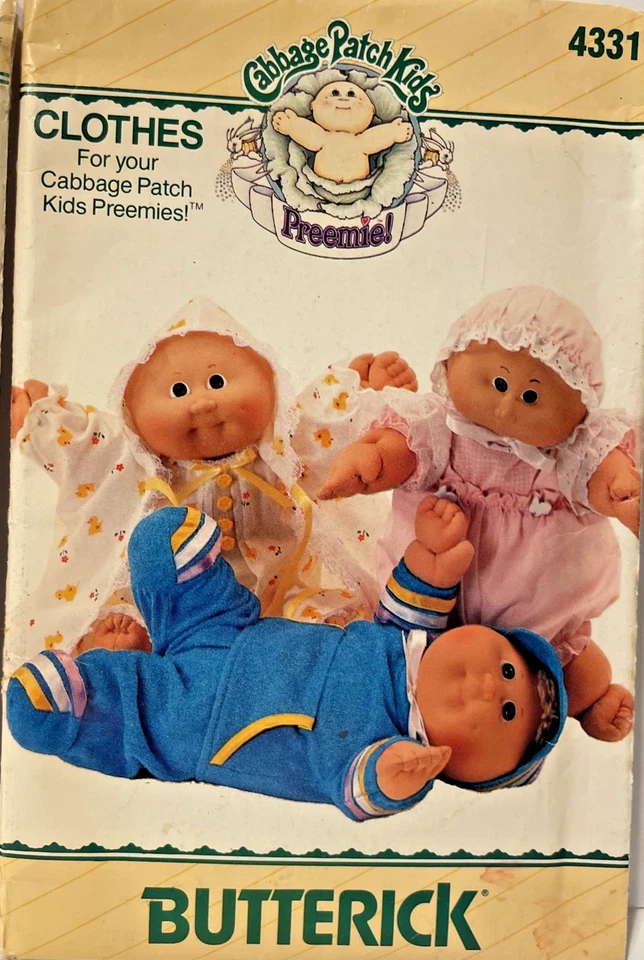 Sewing Pattern Cabbage Patch Kids Preemie  Lot of 3 Factory Fold - Image 4 of 4