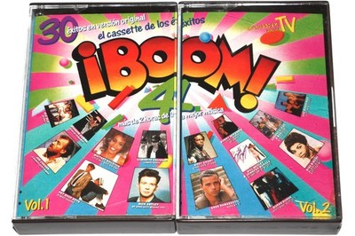 Boom 4 El Cassette De Los Exitos Vol. 1 & 2 (Two Cassette Tape 1988) PLAY TESTED