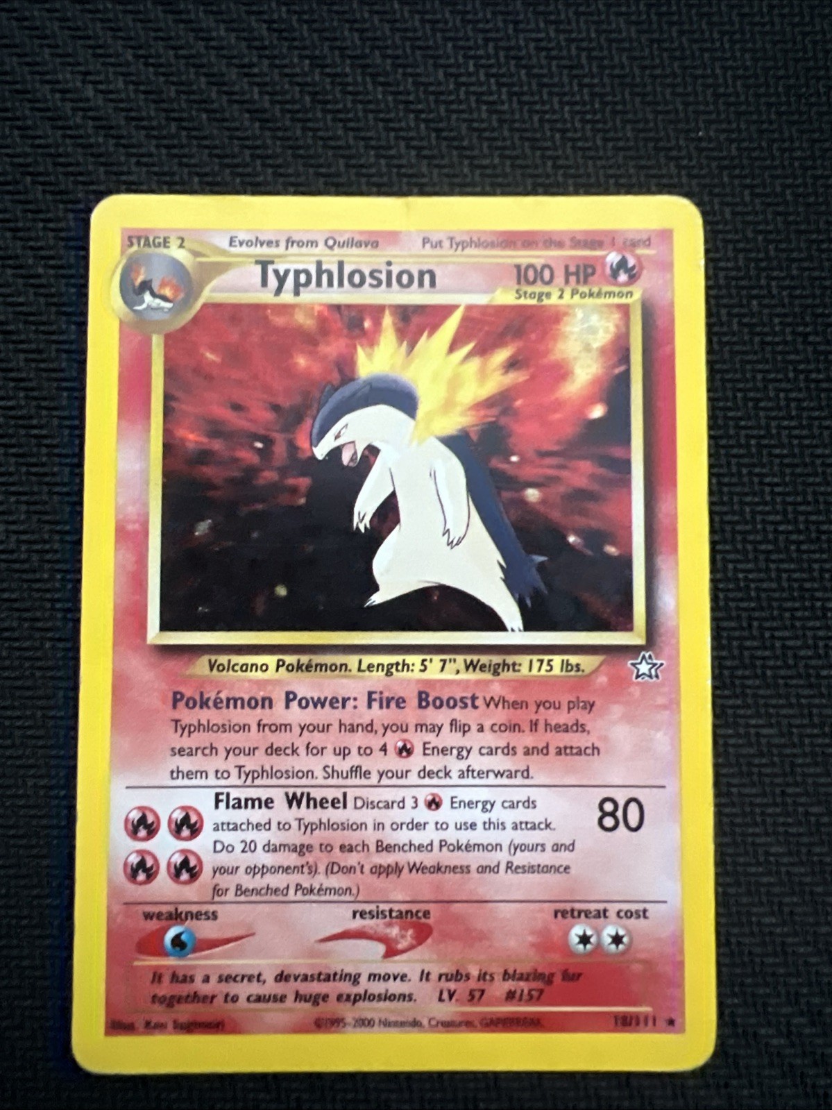 Pokemon 2000  Typhlosion 18/111 Unlimited Holo Neo Genesis WOTC