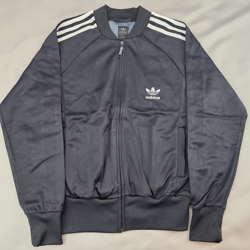 Vintage Adidas Jacket Mens Medium Blue 3-Stripes Track Full Zip Trefoil - Image 1