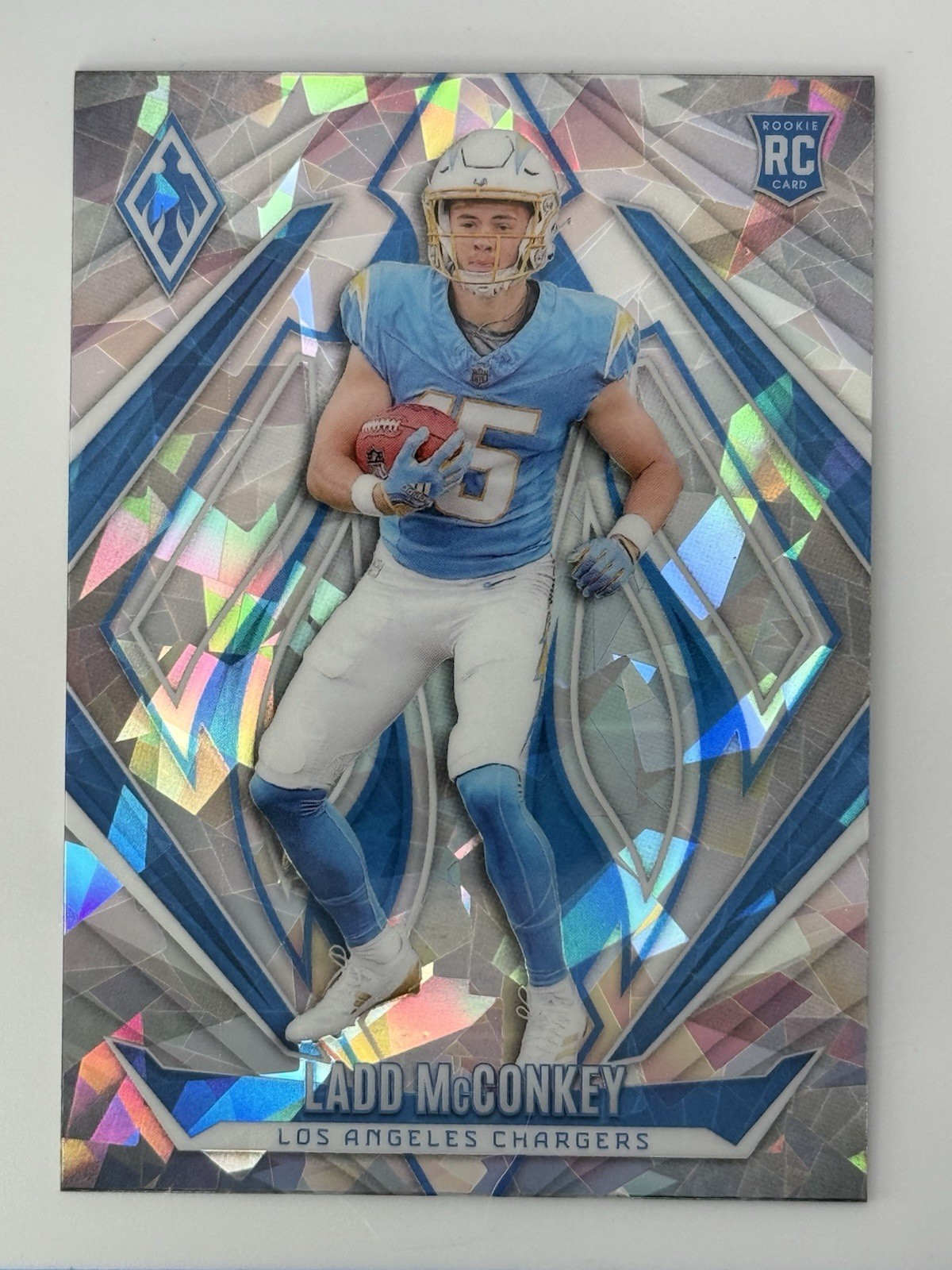 Ladd McConkey 2024 Panini Phoenix Cracked Ice RC #216 Los Angeles Chargers