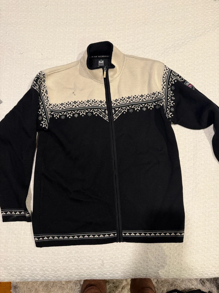 Sudadera para hombre Dale Norway cremallera completa negra lana talla M Foto 2 de 3