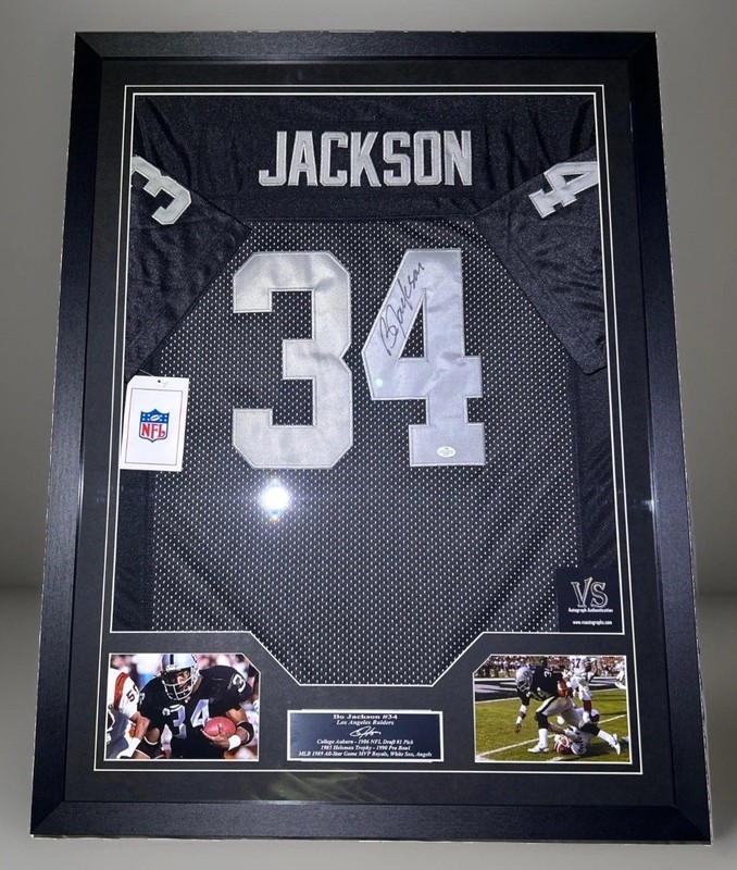 Bo Jackson Signed Jersey Framed Los Angeles Raiders VS Authentication