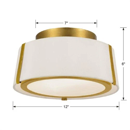 Crystorama Fulton 12" Wide Antique Gold Drum Ceiling Light - Picture 6 of 6