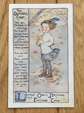 Vintage Postcard 1911 October Child Birthday ...