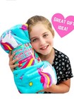 Girls Fleece Blanket Unicorn Mermaid Blue Pink | 185cm x 120cm RRP £ 23