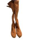 Nine West 8.5 Chilloutol1 Brown Thigh-High Faux Fur Lined Zip Boots Size — photo 2