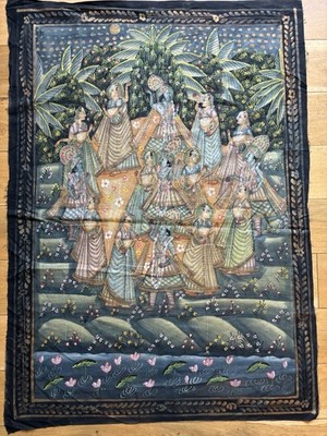 Krishna Aufführung des Raslila (Tanz der göttlichen Liebe) umgeben von Gopis 1970er