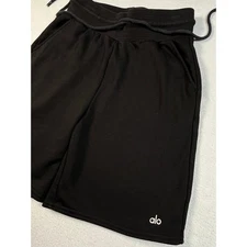 Alo Yoga Shorts women Small Black  Fleece Athletic Lounge pull on Comfort Casual