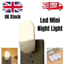 LED Mini Night Light Plug In Lamp Warm Light Bedside Baby Room Eye Care UK