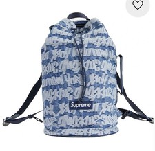 2022 Supreme Fat Tip Jacquard Denim Backpack 'Blue'